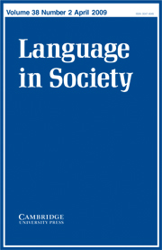 Language in Society Volume 38 - Issue 2 -