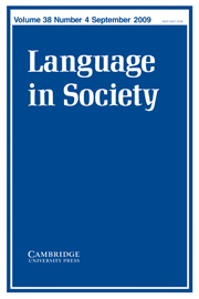 Language in Society Volume 38 - Issue 4 -