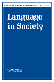 Language in Society Volume 39 - Issue 4 -