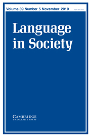 Language in Society Volume 39 - Issue 5 -