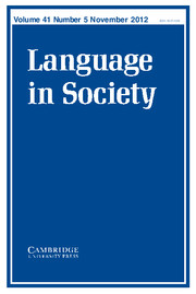 Language in Society Volume 41 - Issue 5 -