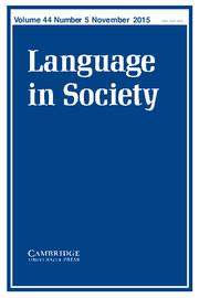 Language in Society Volume 44 - Issue 5 -