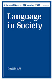 Language in Society Volume 45 - Issue 5 -
