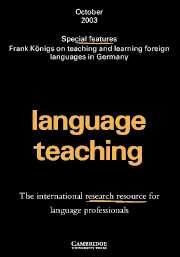 Language Teaching Volume 36 - Issue 4 -