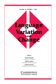 Language Variation and Change Volume 20 - Issue 1 -