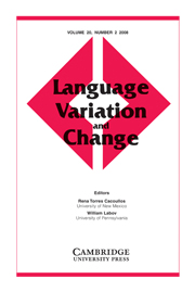 Language Variation and Change Volume 20 - Issue 2 -