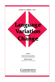 Language Variation and Change Volume 20 - Issue 3 -