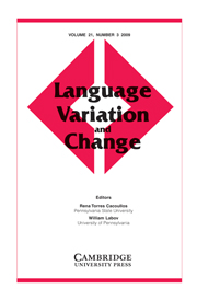Language Variation and Change Volume 21 - Issue 3 -