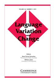 Language Variation and Change Volume 22 - Issue 3 -