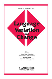 Language Variation and Change Volume 24 - Issue 3 -