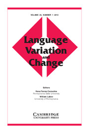 Language Variation and Change Volume 25 - Issue 1 -