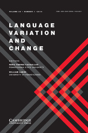 Language Variation and Change Volume 26 - Issue 1 -