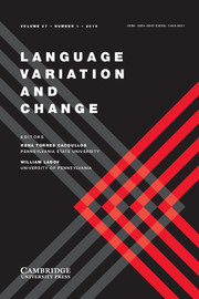 Language Variation and Change Volume 27 - Issue 1 -