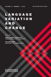 Language Variation and Change Volume 31 - Issue 1 -