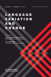 Language Variation and Change Volume 31 - Issue 3 -