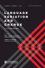Language Variation and Change Volume 36 - Issue 1 -