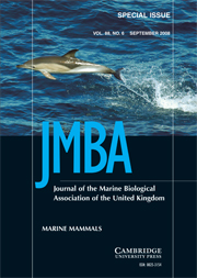 Journal of the Marine Biological Association of the United Kingdom Volume 88 - Issue 6 -  Marine Mammals
