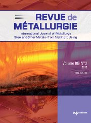 Metallurgical Research & Technology Volume 109 - Issue 3 -