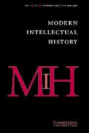 Modern Intellectual History Volume 1 - Issue 3 -