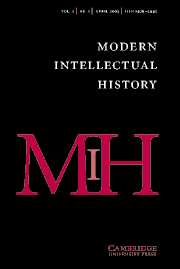 Modern Intellectual History Volume 2 - Issue 1 -
