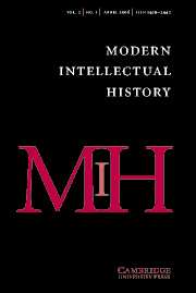 Modern Intellectual History Volume 3 - Issue 1 -