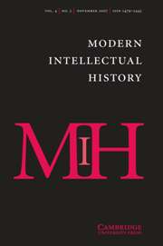 Modern Intellectual History Volume 4 - Issue 3 -
