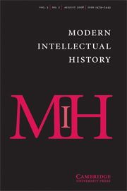 Modern Intellectual History Volume 5 - Issue 2 -