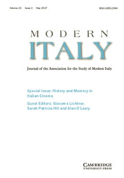 Modern Italy Volume 22 - Special Issue2 -  History and Memory in Italian Cinema