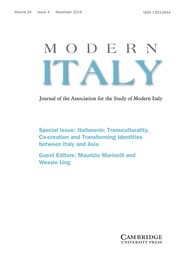 Modern Italy Volume 24 - Special Issue4 -  Italianerie: Transculturality, Co-creation and Transforming Identities between Italy and Asia