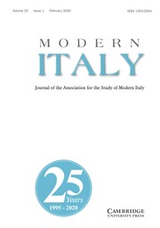 Modern Italy Volume 25 - Issue 1 -