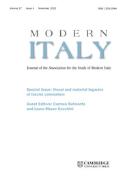 Modern Italy Volume 27 - Special Issue4 -  Visual and material legacies of fascist colonialism