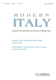 Modern Italy Volume 29 - Special Issue2 -  Gendering work in 20th century Italy
