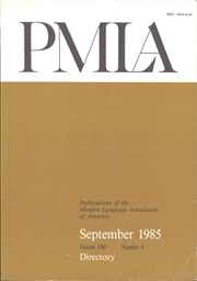 PMLA Volume 100 - Issue 4 -  Directory