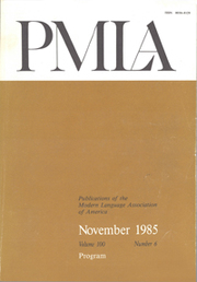 PMLA Volume 100 - Issue 6 -  Program of the 1985 Convention