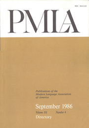 PMLA Volume 101 - Issue 4 -  Special Topic Ethics and Literary Study