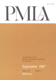 PMLA Volume 102 - Issue 4 -  Directory