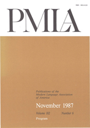 PMLA Volume 102 - Issue 6 -  Program of the 1987 Convention