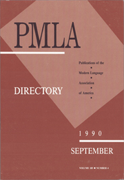 PMLA Volume 105 - Issue 4 -  Directory
