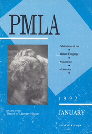 PMLA Volume 107 - Issue 1 -  Special Topic: Theory of Literary History