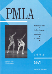 PMLA Volume 107 - Issue 3 -  Special Topic: On Poetry