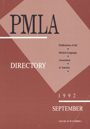 PMLA Volume 107 - Issue 4 -  Directory