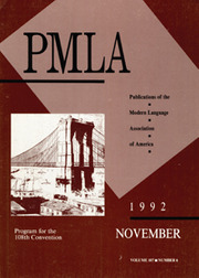 PMLA Volume 107 - Issue 6 -  Program for the 108th Convention