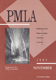 PMLA Volume 108 - Issue 6 -  Program for the 109th Convention, Toronto, Ontario, Canada 27–30 December