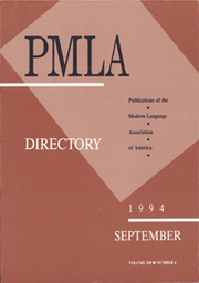 PMLA Volume 109 - Issue 4 -  Directory