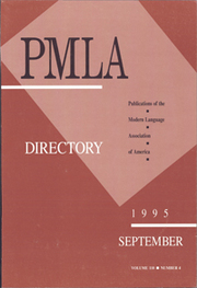 PMLA Volume 110 - Issue 4 -  Directory