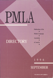 PMLA Volume 111 - Issue 4 -  Directory