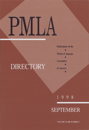 PMLA Volume 113 - Issue 4 -  Directory
