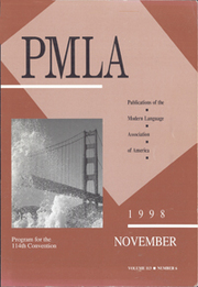 PMLA Volume 113 - Issue 6 -  Program of the 1998 Convention San Francisco, California 27–30 December
