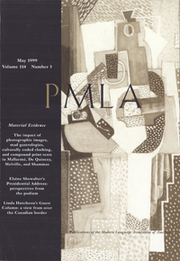 PMLA Volume 114 - Issue 3 -  Material Evidence