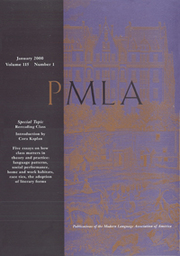 PMLA Volume 115 - Issue 1 -  Special Topic: Rereading Class